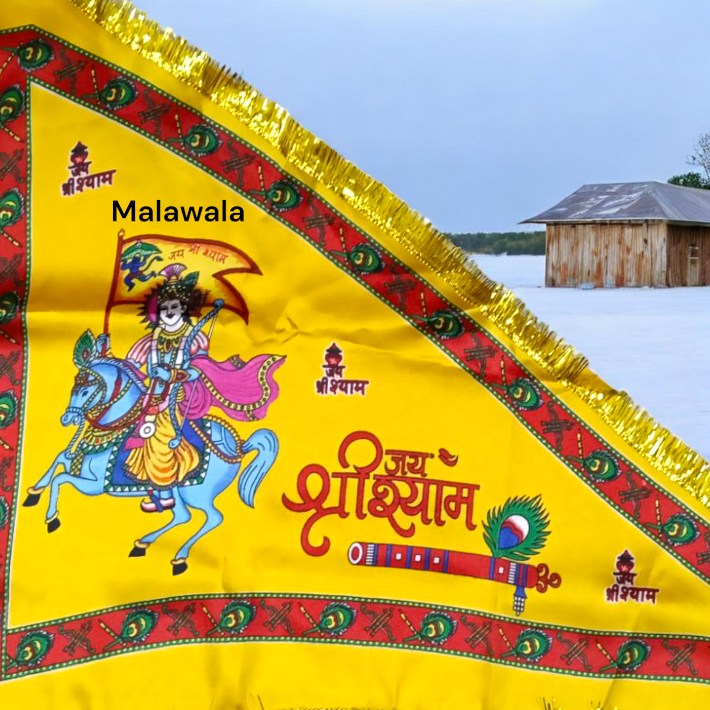 Jai Shree Shyam | Yellow Flag 30X40" – Malawala