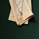 Jasper Stone Pendant with Leopard Skin Pattern on Stainless Steel Chain – Elegant, Lab-Certified Healing Jewelry