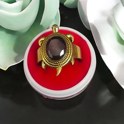 Kachua Manik Ring | Adjustable Kachua Ring for Men and Women | Manik Gemstone Ring in Ashtdhatu - Malawala