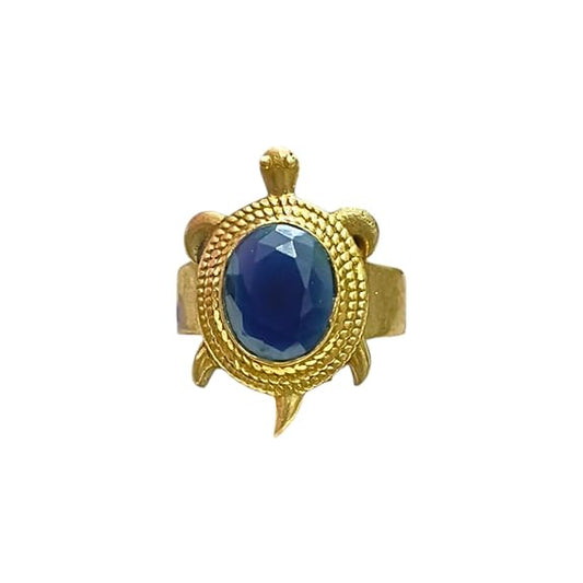 Kachua Neelam Ring | Adjustable Kachua Ring for Men and Women | Neelam Gemstone Ring in Ashtdhatu - Malawala