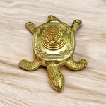 Kachua Shri Yantra – a golden Meru Yantra mounted on a tortoise base, ideal for Vastu correction, prosperity, and spiritual decor