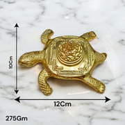 Kachua Shri Yantra – a golden Meru Yantra mounted on a tortoise base, ideal for Vastu correction, prosperity, and spiritual decor