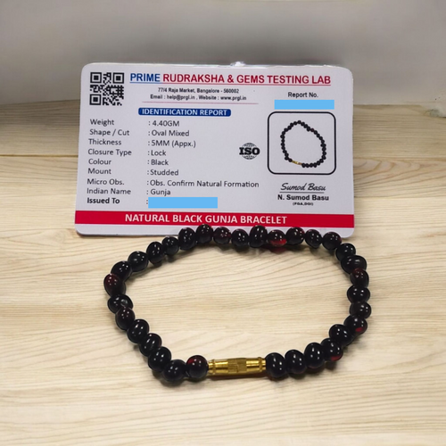 Kali Gunja Bracelet Natural Black Gunja Beads Lab Certified Malawala