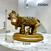 Kamdhenu Cow Brass Murti | For Worship | Malawala