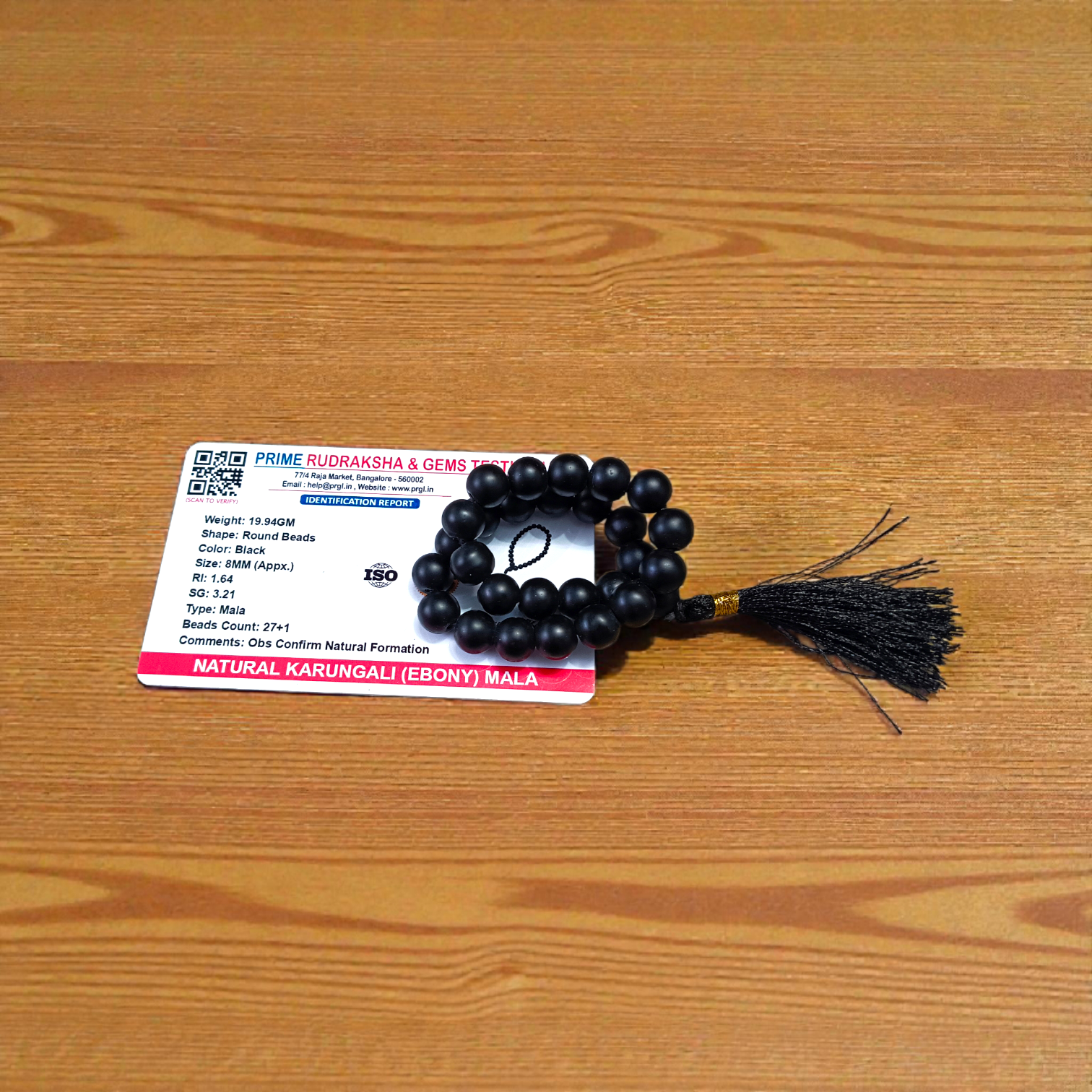 Karungali Jaap Mala 27+1 Beads Lab Certified | Malawala