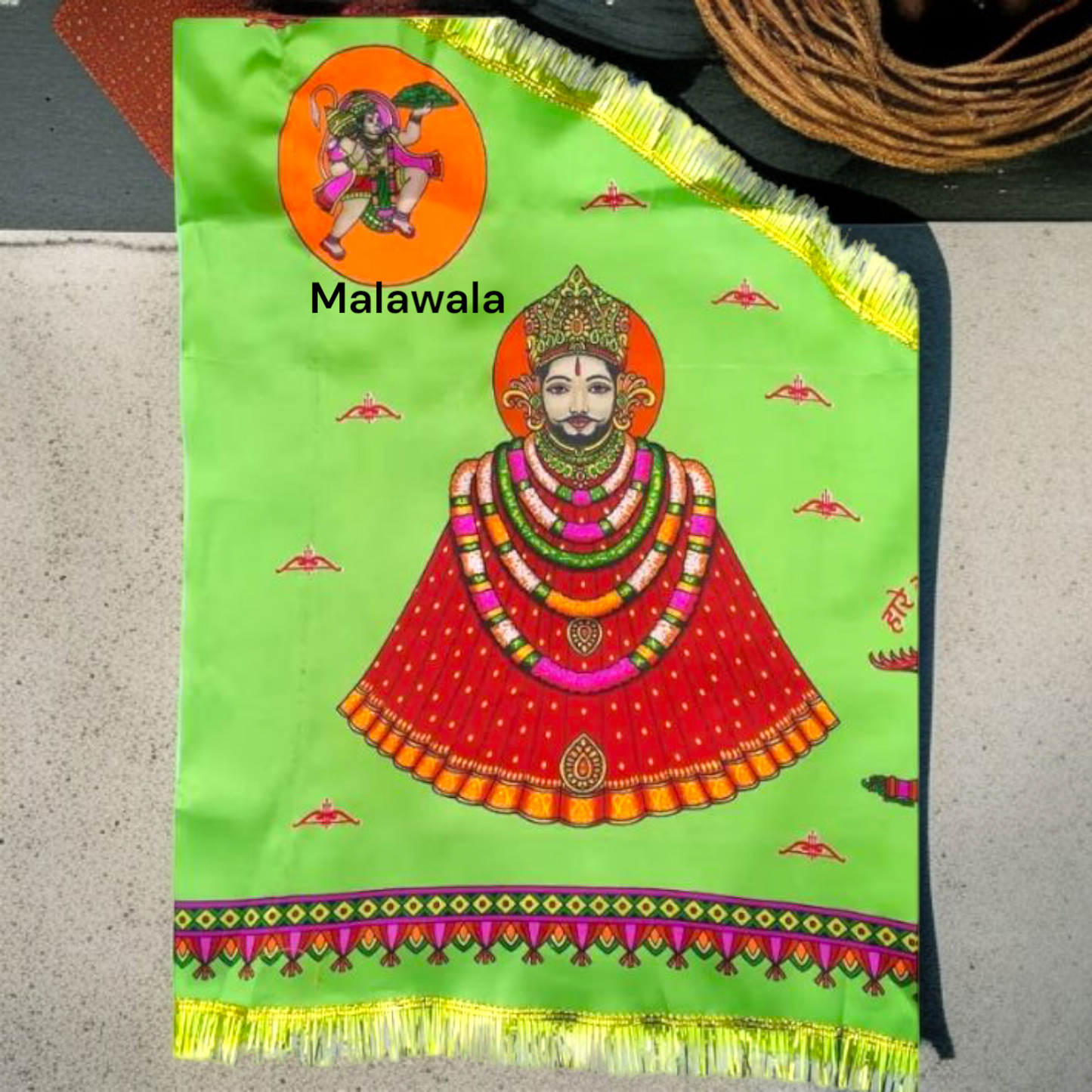 Khatu Shyam Ji Flag | Jai Shri Shyam | Green Flag 40"x60" – Malawala