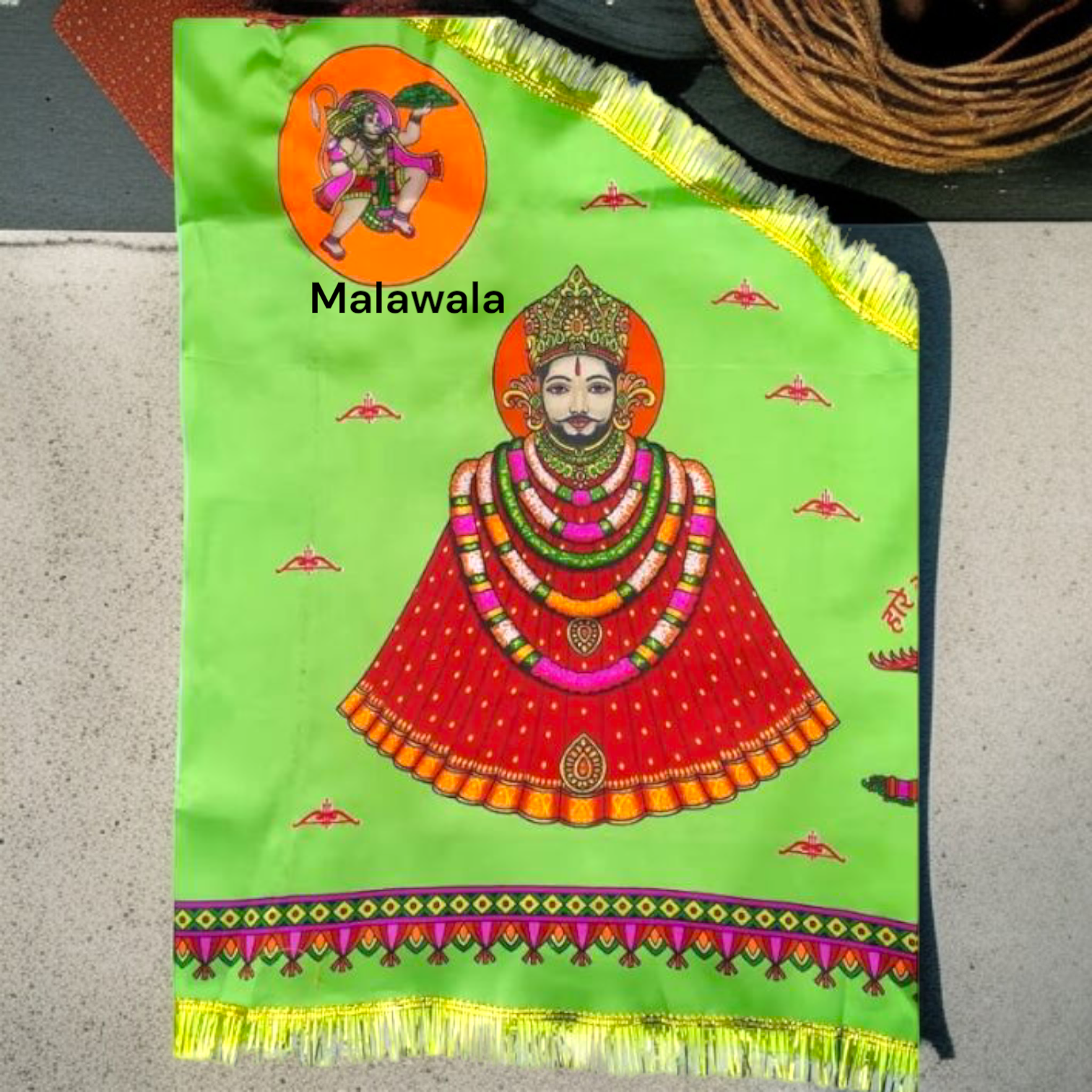 Khatu Shyam Ji Flag | Jai Shri Shyam | Green Flag 40"x60" – Malawala