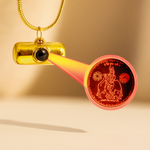 Krishna Ji Laser Locket with Gold Chain - Divine Krishna Pendant for Blessings & Protection - Malawala