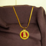 Kuber Kawach Locket in Gold Plated Chain - Divine Kuber Pendant for Wealth & Prosperity - Malawala