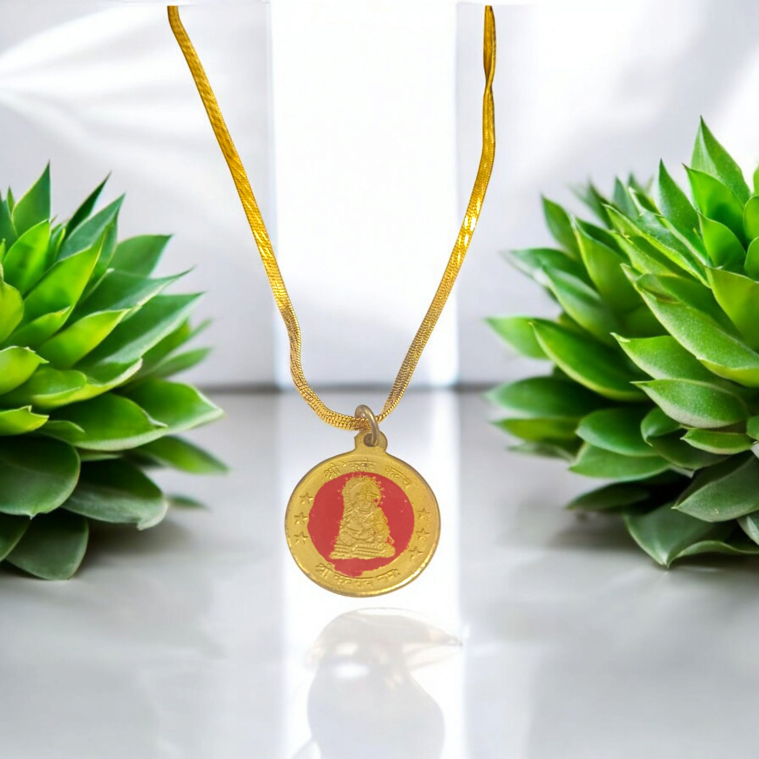 Kuber Kawach Locket in Gold Plated Chain - Divine Kuber Pendant for Wealth & Prosperity - Malawala