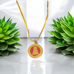 Kuber Kawach Locket in Gold Plated Chain - Divine Kuber Pendant for Wealth & Prosperity - Malawala