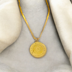 Kuber Kawach Locket in Gold Plated Chain - Divine Kuber Pendant for Wealth & Prosperity - Malawala