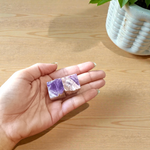 Lab-Certified Natural Amethyst Stone Set of 2, polished purple crystals for stress relief, chakra healing, intuition, and peaceful energy