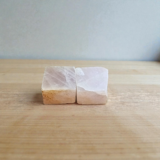 Lab-Certified Rose Quartz Stone Set of 2 in natural polished finish for love, healing, manifestation, and meditation