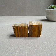 Lab-certified Natural Tiger Eye Stone Set of 2 – polished golden-brown stones for protection, confidence, and grounding by MALAWALA