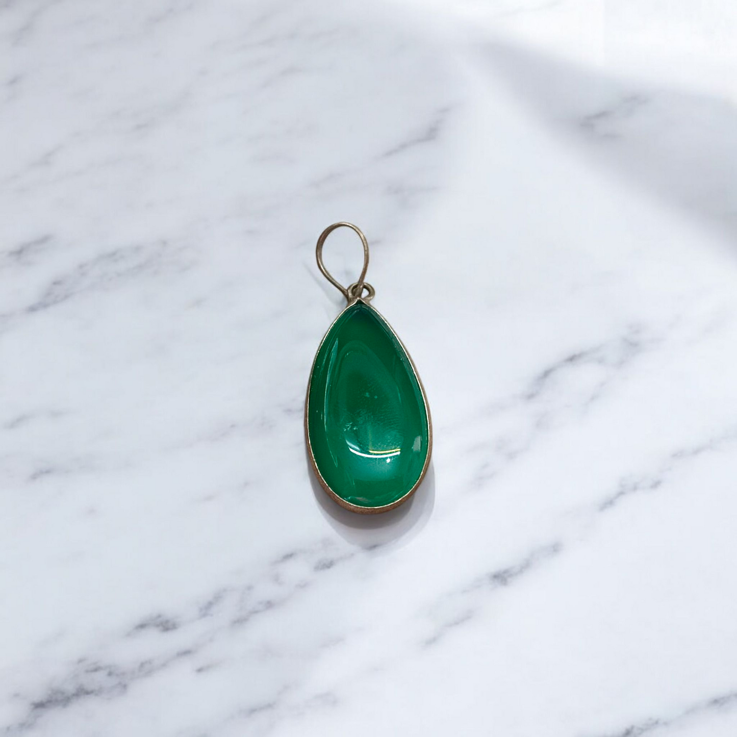 Lab Certified Green Agate (Hara Hakik) Pendant with adjustable black thread – natural healing gemstone for protection and spiritual use