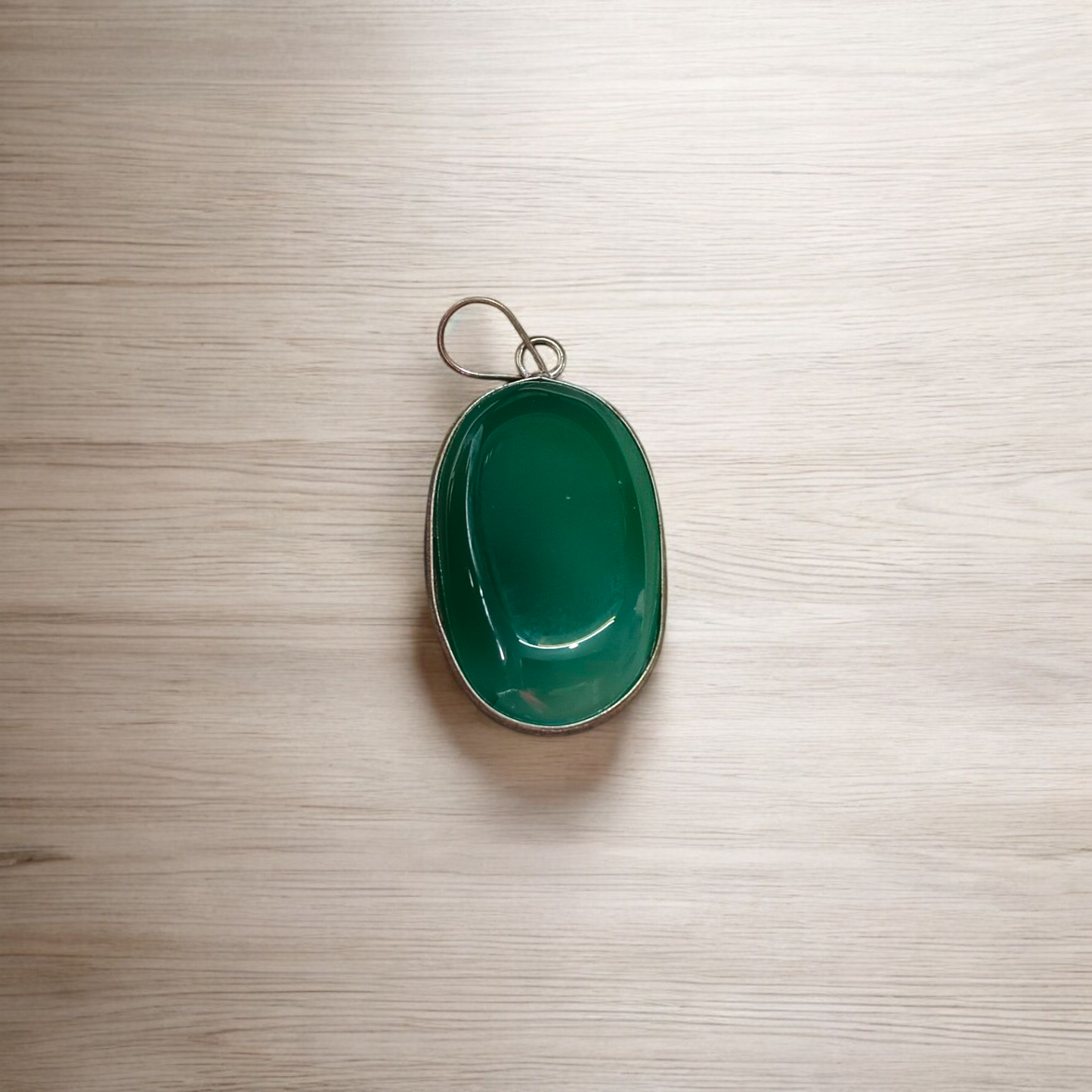 Lab Certified Green Agate (Hara Hakik) Pendant with adjustable black thread – natural healing gemstone for protection and spiritual use 