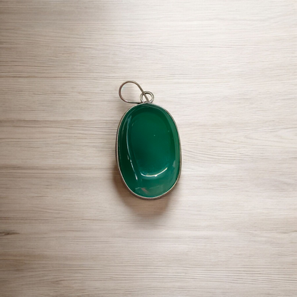 Lab Certified Green Agate (Hara Hakik) Pendant with adjustable black thread – natural healing gemstone for protection and spiritual use 