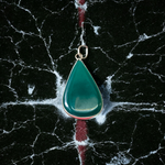 Lab Certified Green Agate (Hara Hakik) Pendant with adjustable black thread – natural healing gemstone for protection and spiritual use