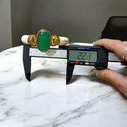 Lab certified Green Agate (Green Hakik) Bracelet with 8mm antique-style polished beads on a stretchable thread