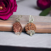 Lab certified pendant combining 3 Mukhi and 6 Mukhi Rudraksha beads set in metal caps, ideal for meditation and prayer rituals