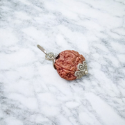 Lab certified pendant featuring 3 Mukhi and 5 Mukhi Rudraksha beads set in a polished metal cap design, used for spiritual transformation and protection