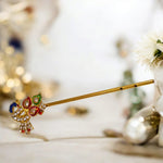 Laddu Gopal Bansuri | Beautiful Peacock with Zircon Design | Extra Large Bansuri | Malawala