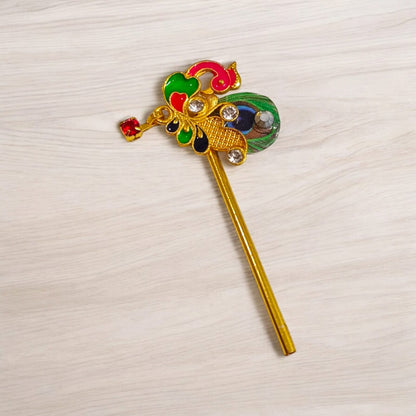 Laddu Gopal Bansuri | Beautiful Peacock with Zircon Design | Festival Special | Malawala