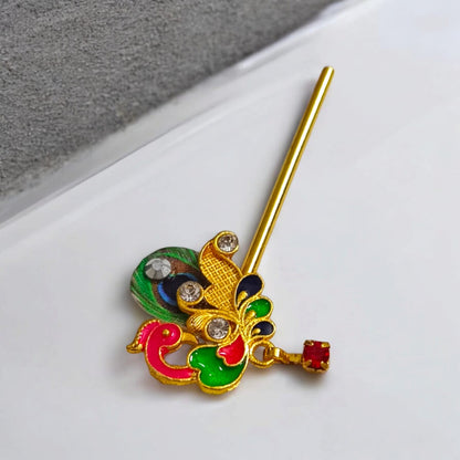 Laddu Gopal Bansuri | Beautiful Peacock with Zircon Design | Festival Special | Malawala