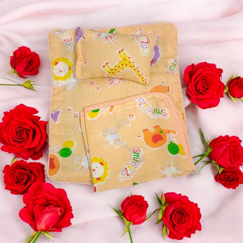 Laddu Gopal Bedsheet With Pillow and Blanket | 7X6 Inch | Suitable for 0-3 No. Laddu Gopal | Krishna Comfortable Bedsheet Malawala