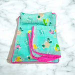 Laddu Gopal Bedsheet With Pillow and Blanket | 7X6 Inch | Suitable for 0-3 No. Laddu Gopal | Krishna Comfortable Bedsheet Malawala
