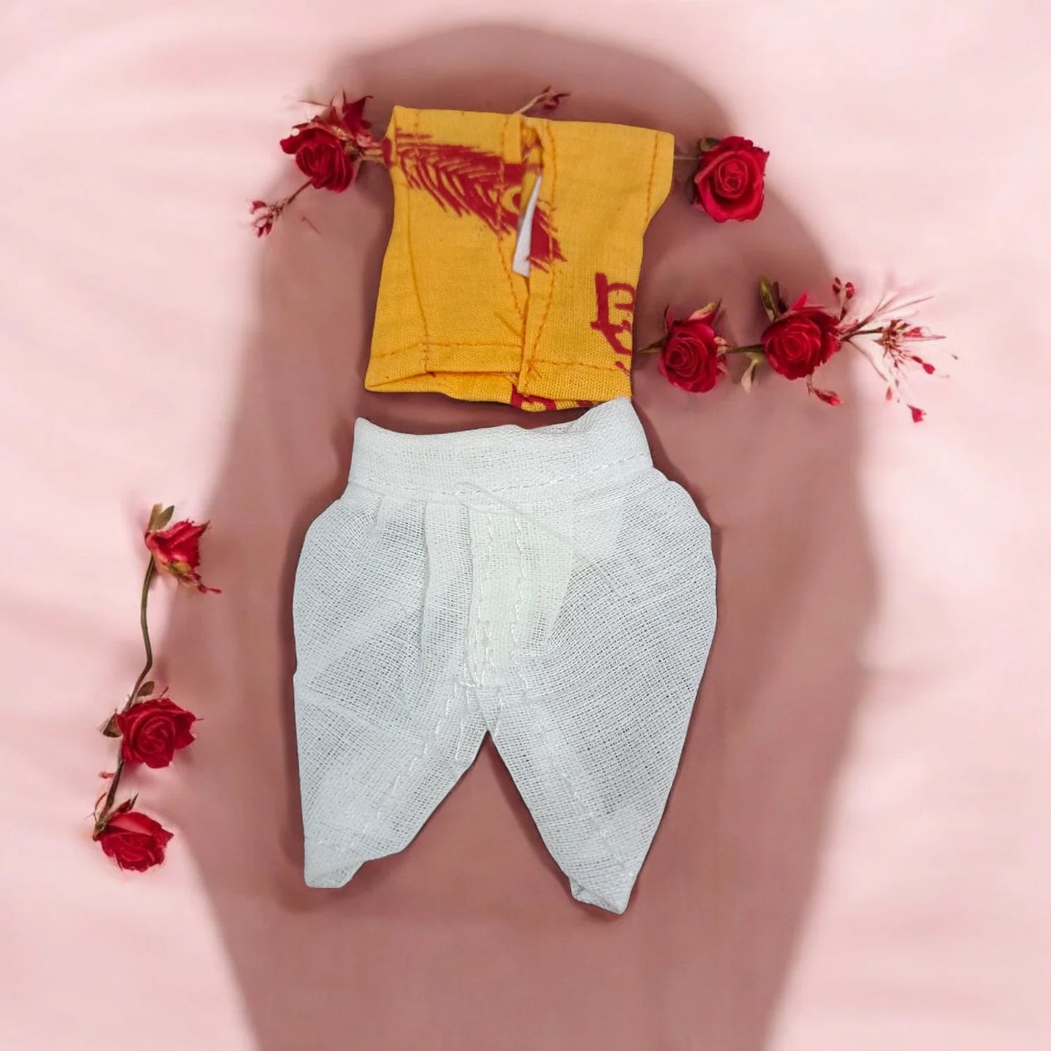 Laddu Gopal Cotton Dhoti Kurta for Summer | Set of 2 | Size 0–2 No. | Malawala