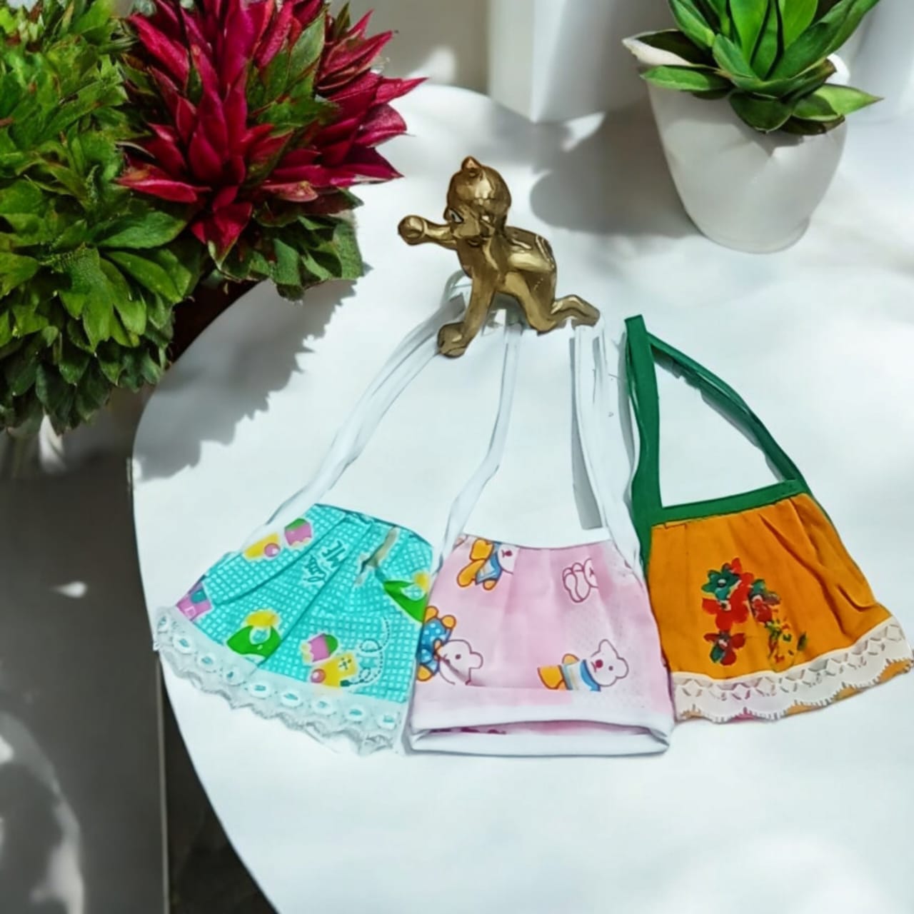 Laddu Gopal Jhabla 2-3 No. | Set of 3 Summer Dress for Laddu Gopal | Bal Gopal Jhabla Dress | Laddu Gopal Night Dress | Malawala