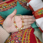 Laddu Gopal Mala in Pearl and Zircon Design | Small Garland for God Idols Malawala