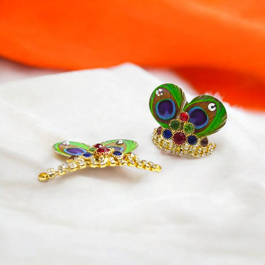 Laddu Gopal Morpankh Mukut | Peacock Design Malawala