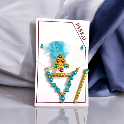 Laddu Gopal Shringaar Set | Mukut, Bangle, Mala, Earrings, Bansuri, Bindi | Malawala