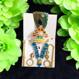Laddu Gopal Shringaar Set | Mukut, Bangle, Mala, Earrings, Bansuri, Bindi | Malawala