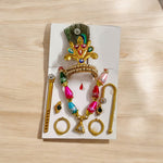Laddu Gopal Shringaar Set | Mukut, Earring, Bangles, Mala, Bansuri | Malawala