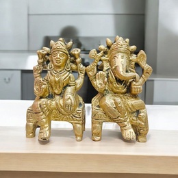 Lakshmi Ganesh Brass Murti | For Wealth | Malawala