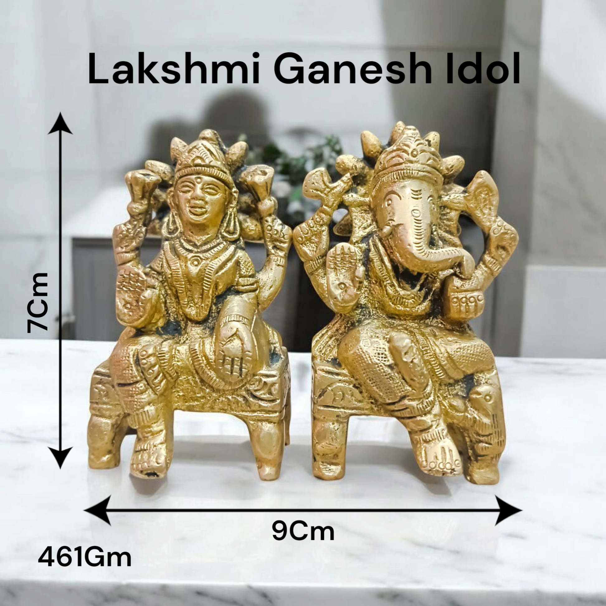 Lakshmi Ganesh Brass Murti | For Wealth | Malawala