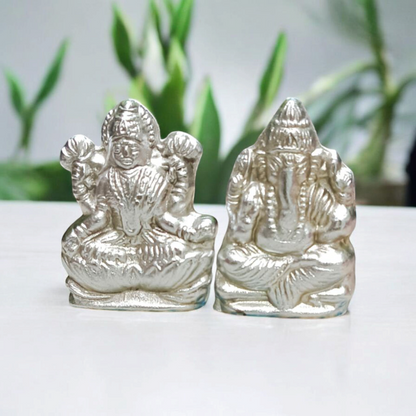 Lakshmi Ganesh in Parad – 100% Original Mercury Idols for Wealth, Wisdom & Prosperity with Lab Certificate – Malawala
