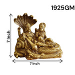 Lakshmi Narayan Brass Idol on Shesha Naag, Lord Vishnu Lakshmi Brass Murti for Home Temple Puja, Spiritual Decor and Divine Blessings