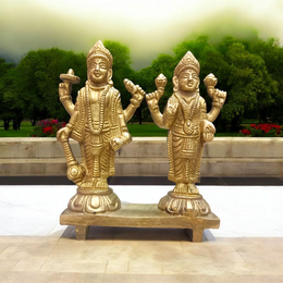Lakshmi Narayan | Pure Brass Laxmi Narayan Idols Pair | Malawala