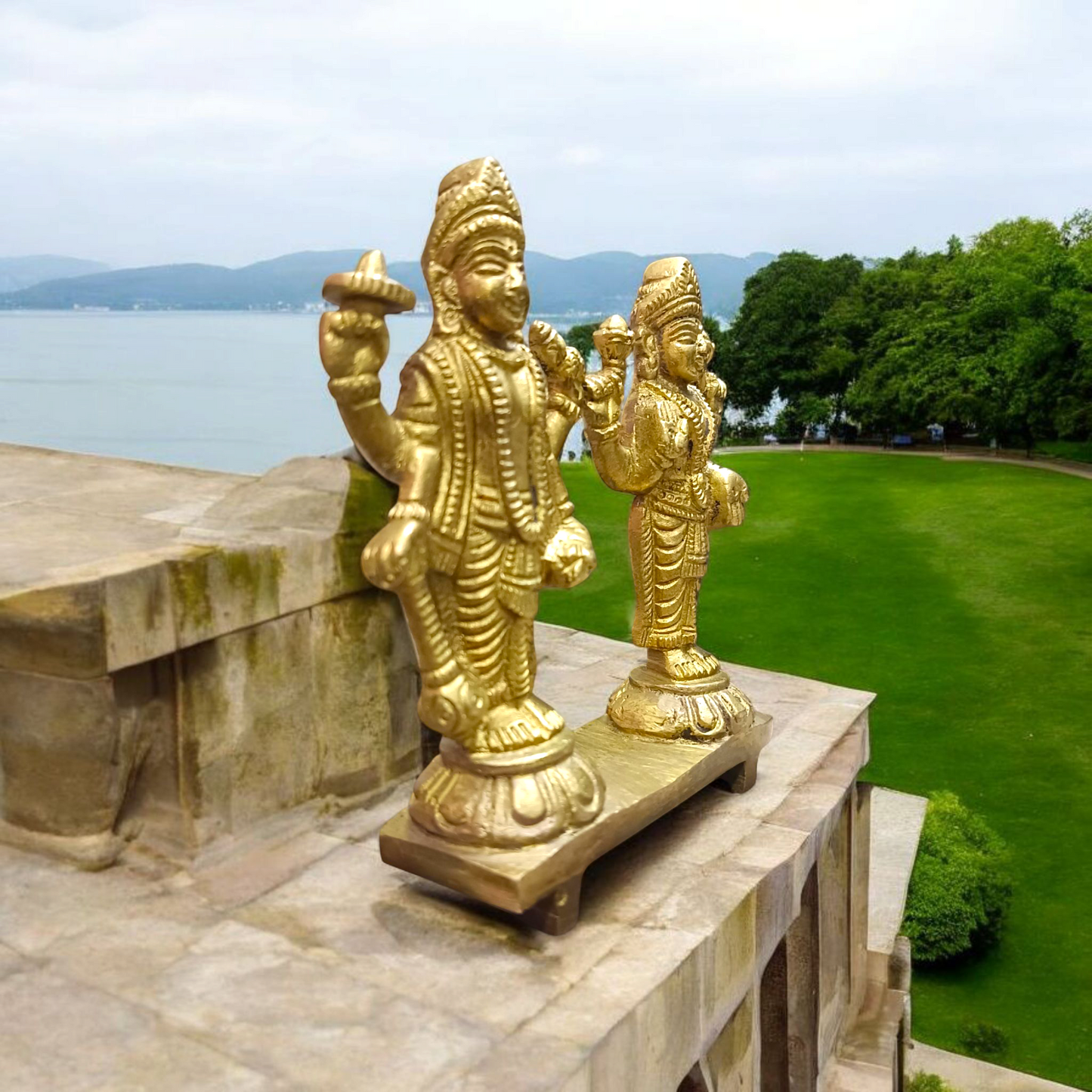 Lakshmi Narayan | Pure Brass Laxmi Narayan Idols Pair | Malawala