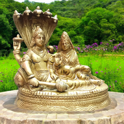 Lakshmi Narayan Rest Upon Shesha Naag | Pure Brass Idol | Malawala