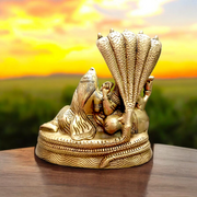 Lakshmi Narayan Rest Upon Shesha Naag | Pure Brass Idol | Malawala