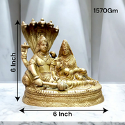 Lakshmi Narayan Rest Upon Shesha Naag | Pure Brass Idol | Malawala