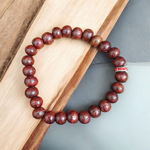 Lal Chandan Bracelet - Natural Red Sandalwood for Passion & Spiritual Protection with Lab Certificate - Malawala
