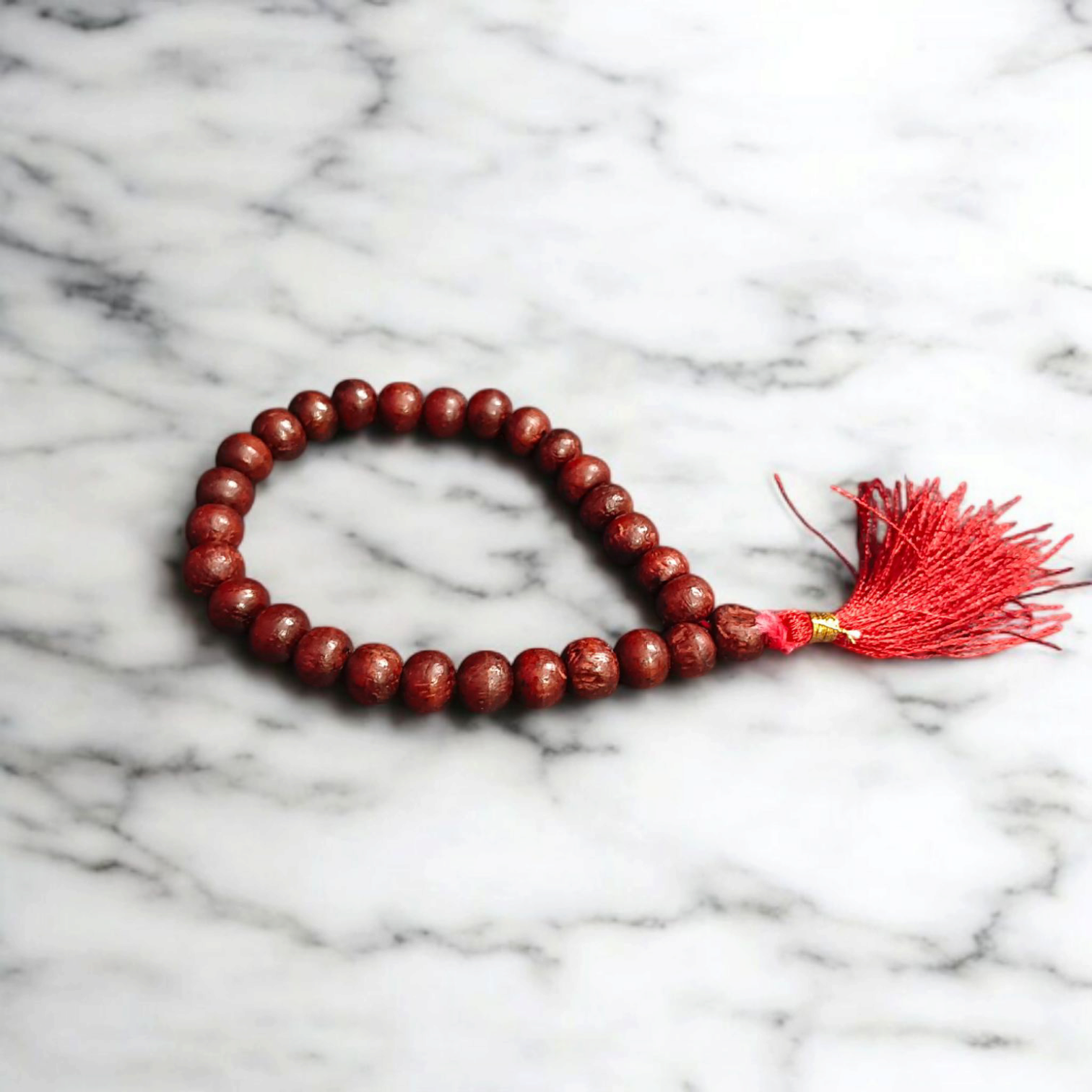 Lal Chandan Jaap Mala 8MM 27+1 Beads Lab Certified | Malawala