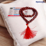 Lal Chandan Mala - Natural Red Sandalwood Mala for Passion & Spiritual Protection with Lab Certificate - Malawala